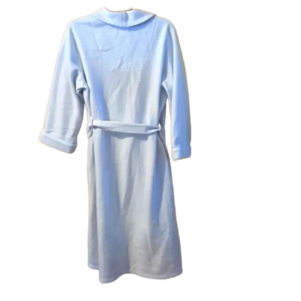 Miss Elaine Colette Plush Robe Light Blue Full Length Long Sleeve Women Size XL - Picture 3 of 9
